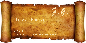 Flesch Gyula névjegykártya